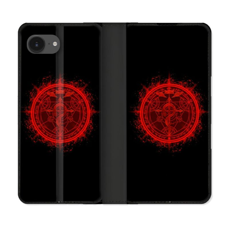 Housse Cuir Portefeuille Pour Iphone 16e Manga Fullmetal Alchemist Logo