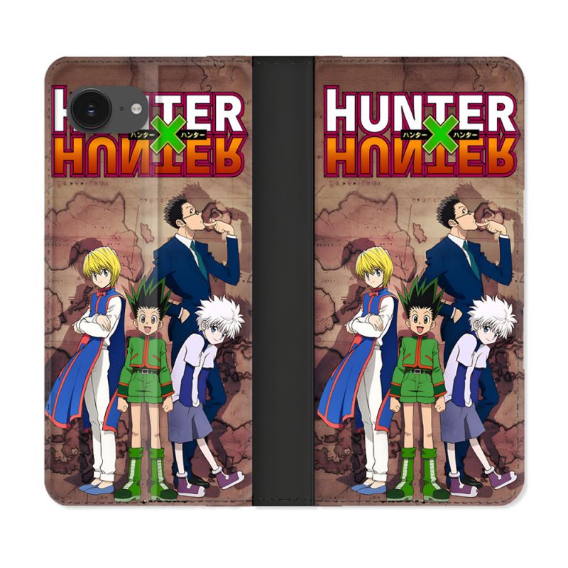 Housse Cuir Portefeuille Pour Iphone 16e Manga Hunter X Hunter Vintage