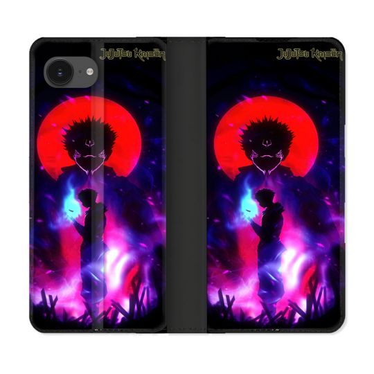 Housse Cuir Portefeuille Pour Iphone 16e Manga Jujutsu Kaisen Itadori Sukuna