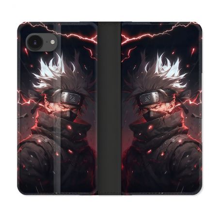 Housse Cuir Portefeuille Pour Iphone 16e Manga Naruto Kakashi