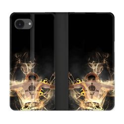Housse Cuir Portefeuille Pour Iphone 16e Manga One Piece Ace Noir