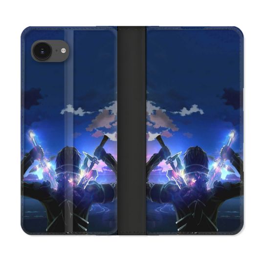 Housse Cuir Portefeuille Pour Iphone 16e Manga SAO sword Art Online Epee