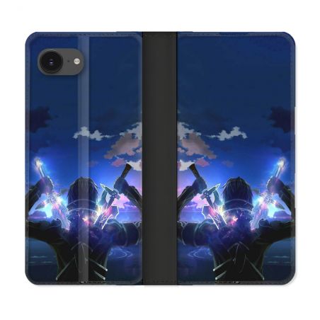 Housse Cuir Portefeuille Pour Iphone 16e Manga SAO sword Art Online Epee