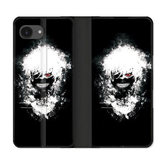 Housse Cuir Portefeuille Pour Iphone 16e Manga Tokyo Ghoul Kaneki Tag