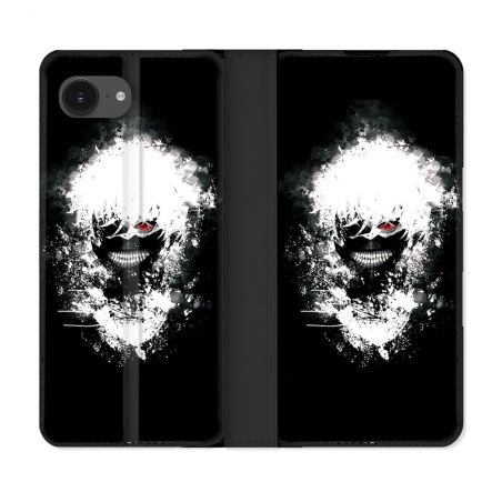 Housse Cuir Portefeuille Pour Iphone 16e Manga Tokyo Ghoul Kaneki Tag