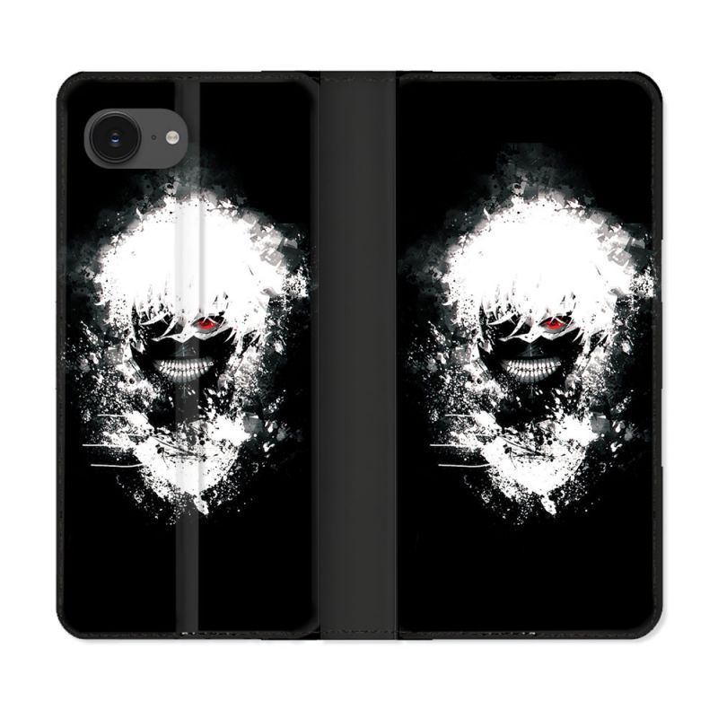 Housse Cuir Portefeuille Pour Iphone 16e Manga Tokyo Ghoul Kaneki Tag