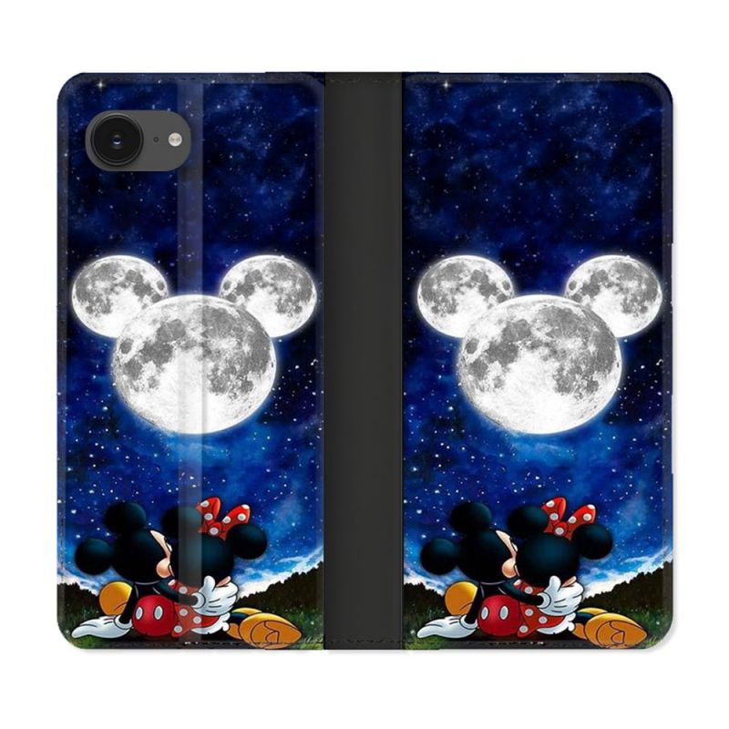 Housse Cuir Portefeuille Pour Iphone 16e Mickey Minnie