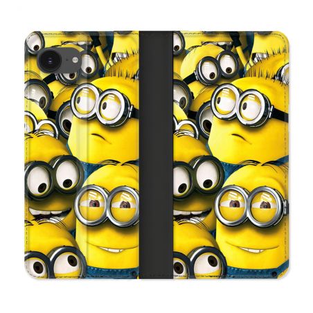 Housse Cuir Portefeuille Pour Iphone 16e Minions Groupe