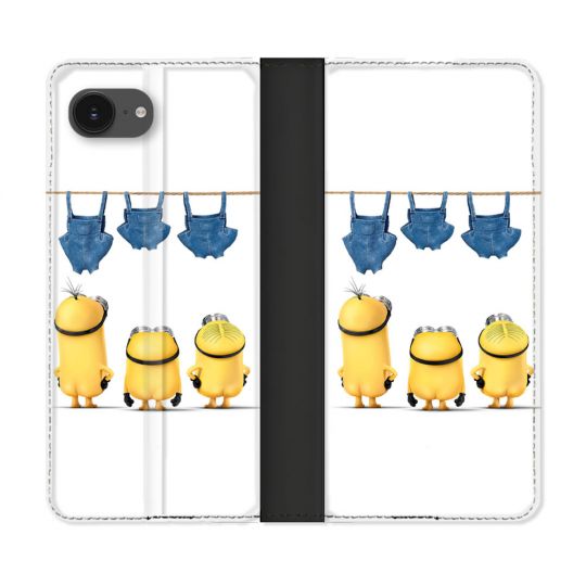 Housse Cuir Portefeuille Pour Iphone 16e Minions Nus