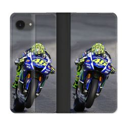 Housse Cuir Portefeuille Pour Iphone 16e Moto Course GP Wheeling 46