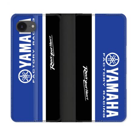 Housse Cuir Portefeuille Pour Iphone 16e Moto Yamaha