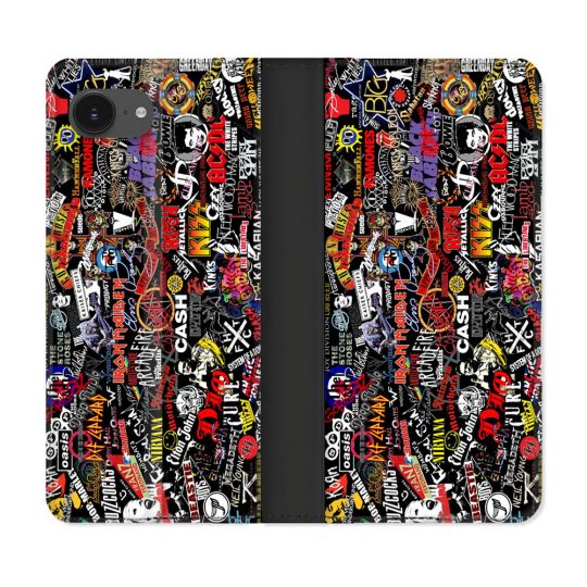 Housse Cuir Portefeuille Pour Iphone 16e Musique Rock Groupe