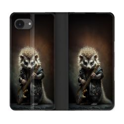 Housse Cuir Portefeuille Pour Iphone 16e Musique Rock Herisson