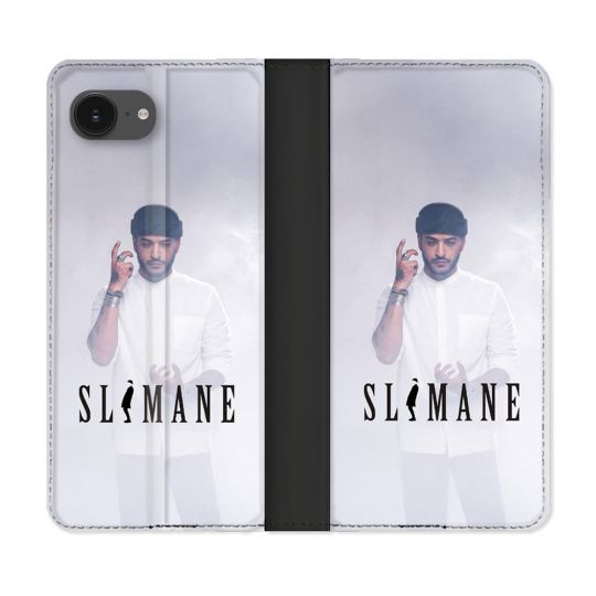 Housse Cuir Portefeuille Pour Iphone 16e Musique Slimane Blanc