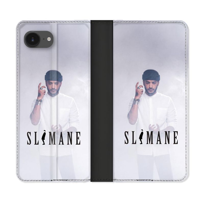 Housse Cuir Portefeuille Pour Iphone 16e Musique Slimane Blanc