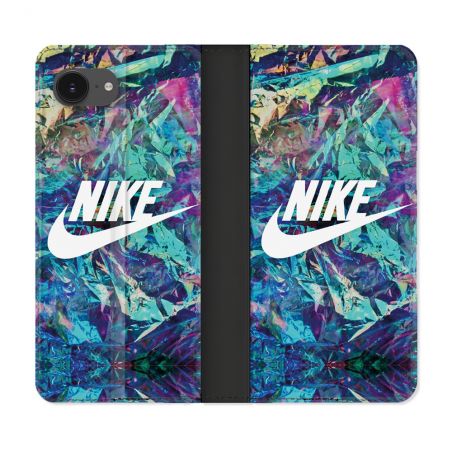 Housse Cuir Portefeuille Pour Iphone 16e Nike Turquoise