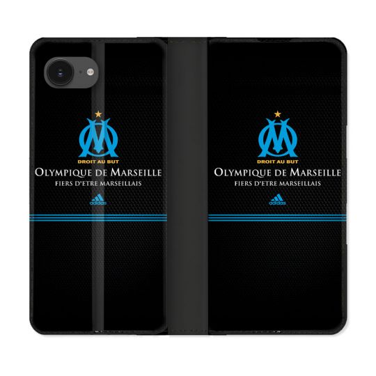 Housse Cuir Portefeuille Pour Iphone 16e Olympique Marseille OM Fier etre Marseillais