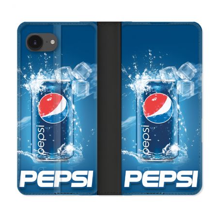 Housse Cuir Portefeuille Pour Iphone 16e Pepsi
