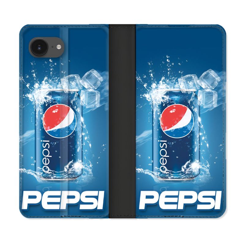 Housse Cuir Portefeuille Pour Iphone 16e Pepsi