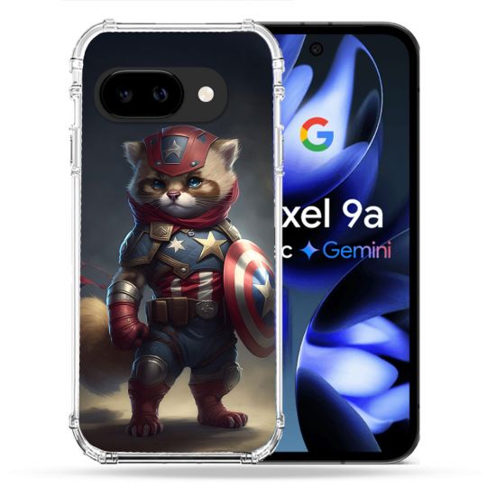 Coque Renforcée Pour Google Pixel 9A Animal Chat America