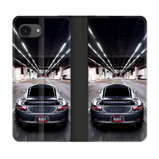 Housse Cuir Portefeuille Pour Iphone 16e Porsche 911
