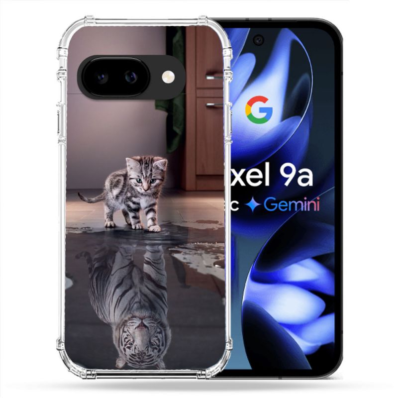 Coque Renforcée Pour Google Pixel 9A Animal Chat Reflet