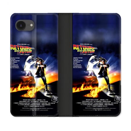 Housse Cuir Portefeuille Pour Iphone 16e Retour Vers Le Futur Affiche