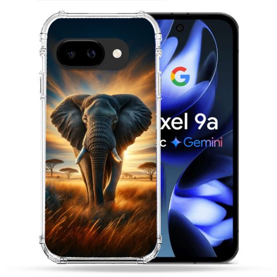 Coque Renforcée Pour Google Pixel 9A Animal Elephant Savane