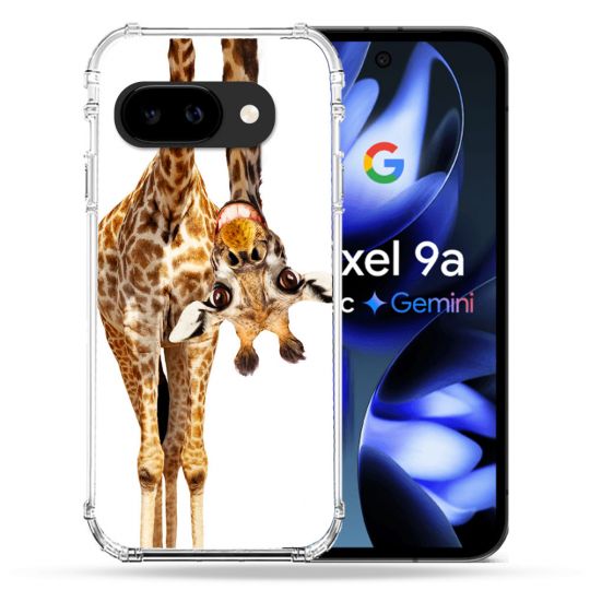 Coque Renforcée Pour Google Pixel 9A Animal Girafe Blanche