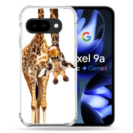 Coque Renforcée Pour Google Pixel 9A Animal Girafe Blanche