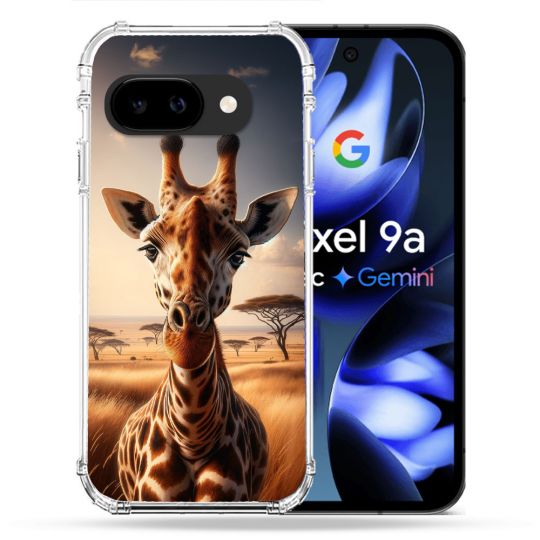 Coque Renforcée Pour Google Pixel 9A Animal Girafe Savane