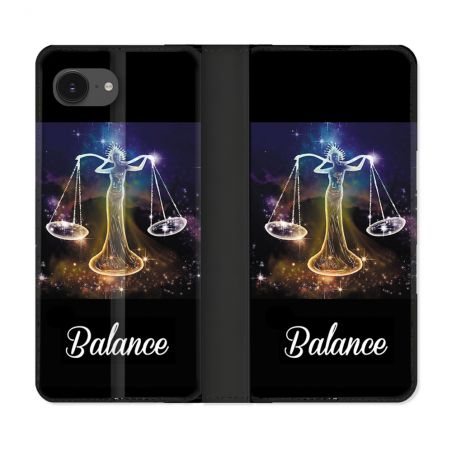 Housse Cuir Portefeuille Pour Iphone 16e Signe Zodiaque 2 Balance