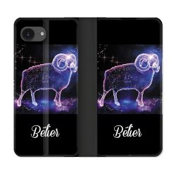 Housse Cuir Portefeuille Pour Iphone 16e Signe Zodiaque 2 Bélier