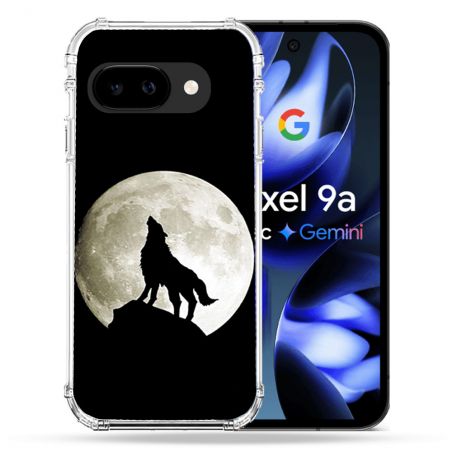 Coque Renforcée Pour Google Pixel 9A Animal Loup Noir