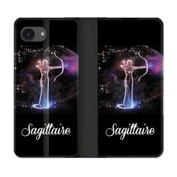 Housse Cuir Portefeuille Pour Iphone 16e Signe Zodiaque 2 Sagittaire