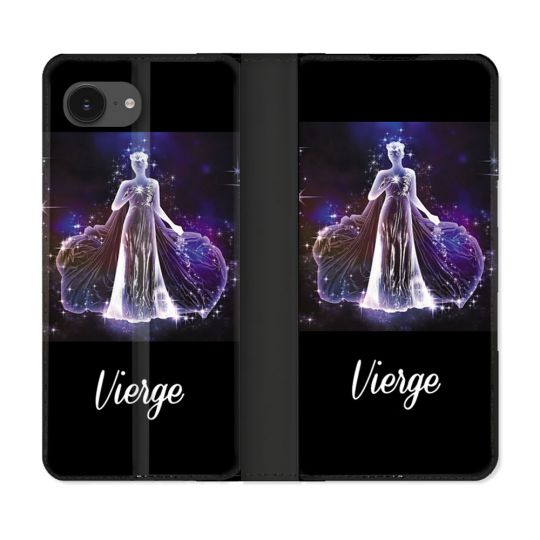 Housse Cuir Portefeuille Pour Iphone 16e Signe Zodiaque 2 Vierge