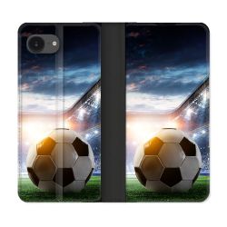 Housse Cuir Portefeuille Pour Iphone 16e Sport Football Stade