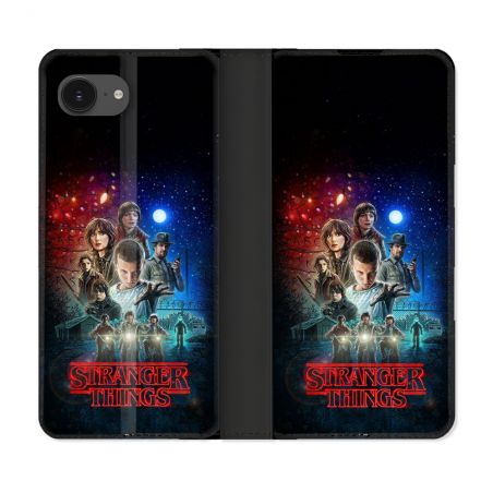 Housse Cuir Portefeuille Pour Iphone 16e Stranger Things Affiche 1
