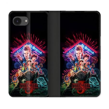 Housse Cuir Portefeuille Pour Iphone 16e Stranger Things Affiche 3