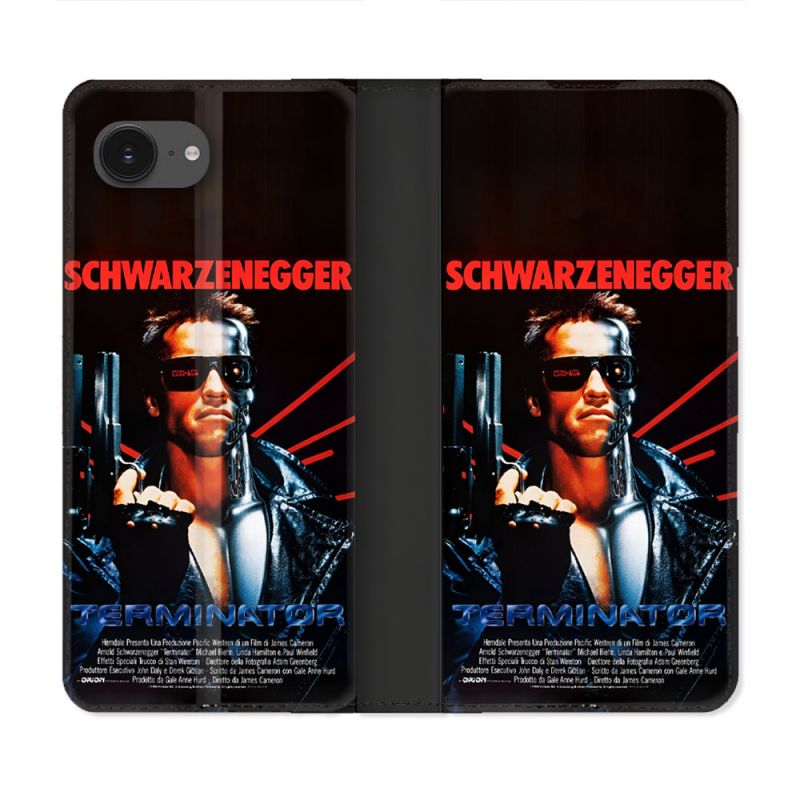 Housse Cuir Portefeuille Pour Iphone 16e Terminator