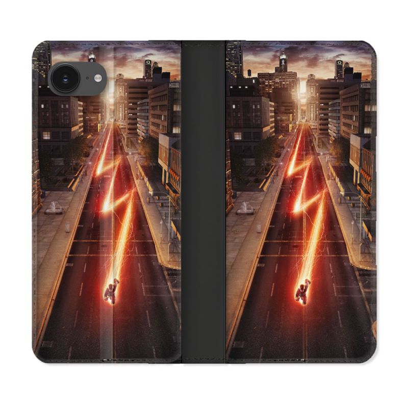 Housse Cuir Portefeuille Pour Iphone 16e The Flash City