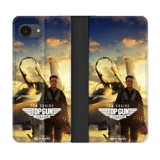 Housse Cuir Portefeuille Pour Iphone 16e Top Gun