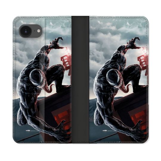 Housse Cuir Portefeuille Pour Iphone 16e Venom