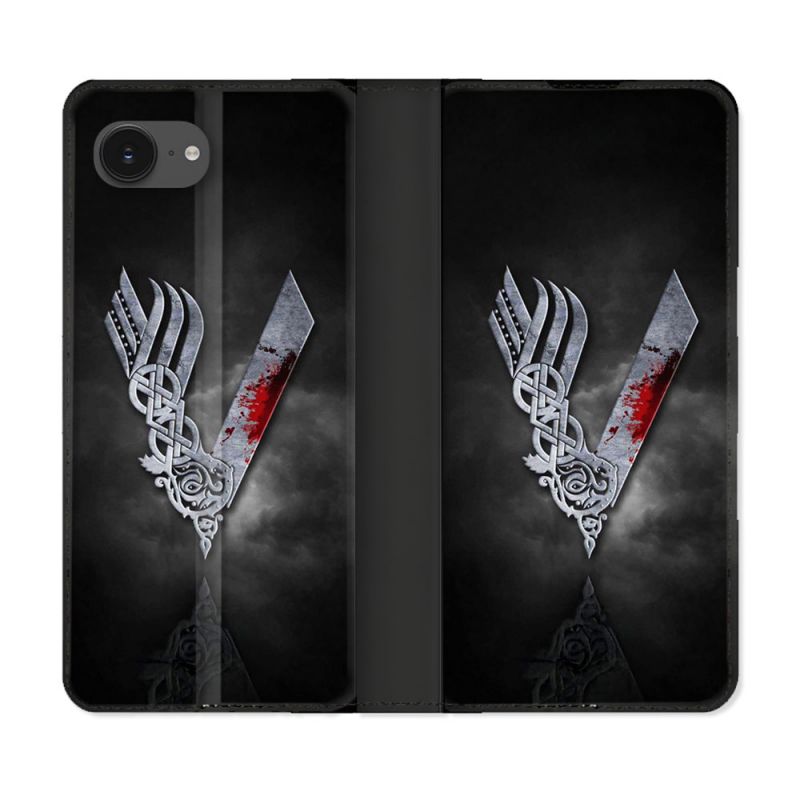 Housse Cuir Portefeuille Pour Iphone 16e Viking