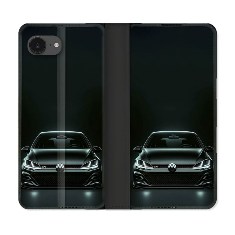 Housse Cuir Portefeuille Pour Iphone 16e Volkwagen Golf GTI