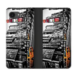 Housse Cuir Portefeuille Pour Iphone 16e Voyage Amerique USA New York Taxi