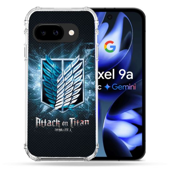 Coque Renforcée Pour Google Pixel 9A Manga Attaque Titans Noir