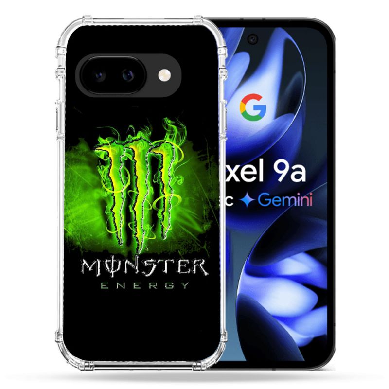 Coque Renforcée Pour Google Pixel 9A Monster Energy Vert