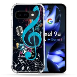 Coque Renforcée Pour Google Pixel 9A Musique Cle Sol Bleu