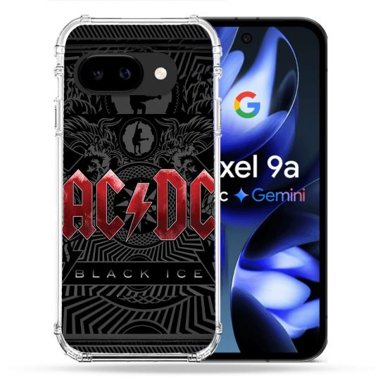 Coque Renforcée Pour Google Pixel 9A Musique Rock ACDC Rouge